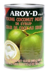 Kokosfruchtfleisch in Sirup